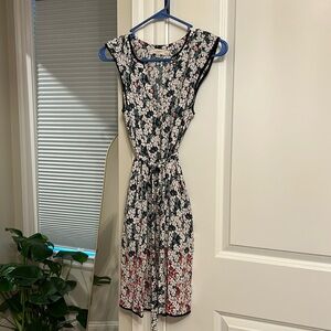 Tie waist floral dress with pockets